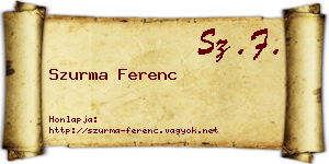 Szurma Ferenc névjegykártya